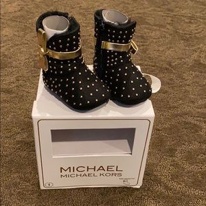 Michael kors black & gold baby boots